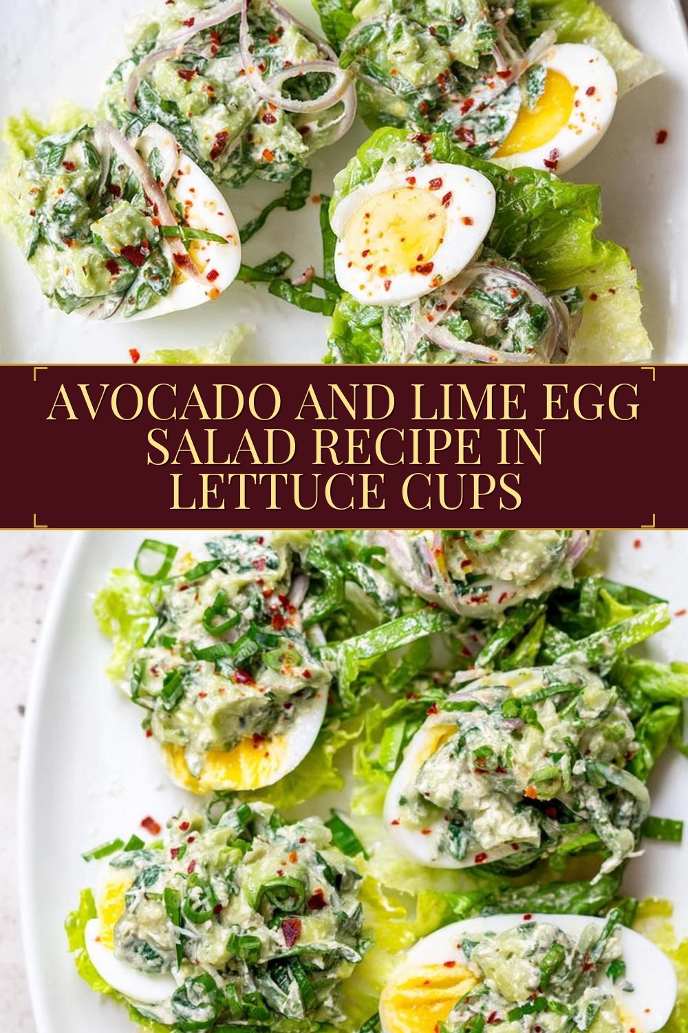 Avocado and Lime Egg Salad Recipe in Lettuce Cups