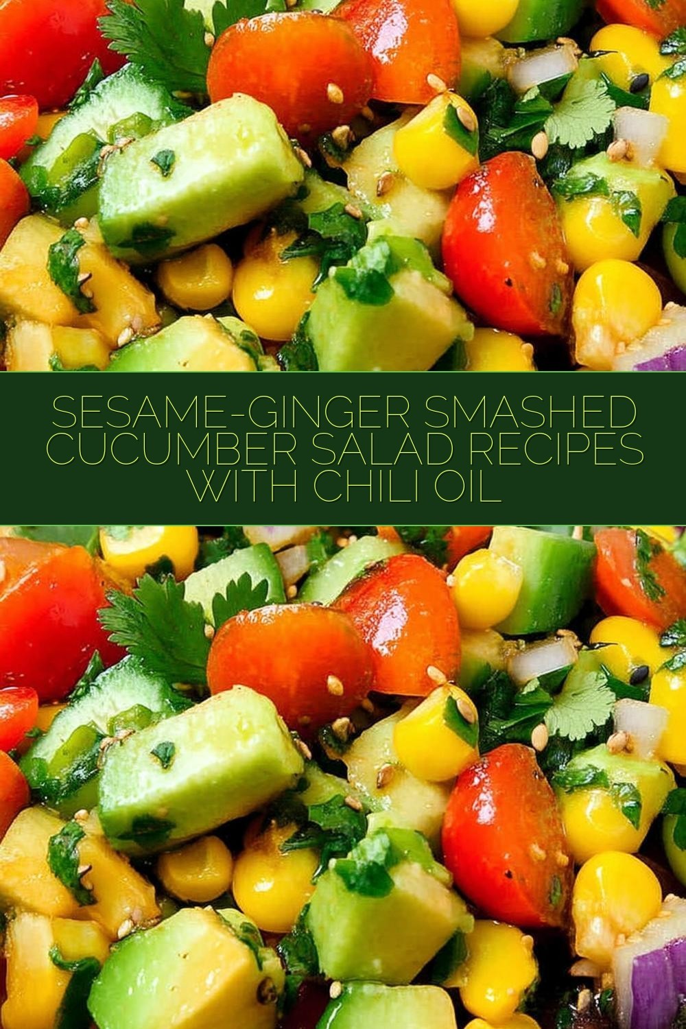 Sesame-Ginger Smashed Cucumber Salad Recipes with Chili Oil
