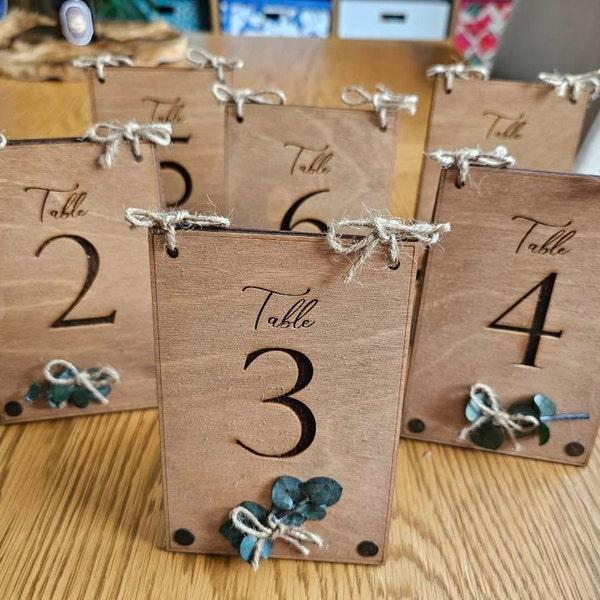 Personalized wooden DIY wedding table number signs