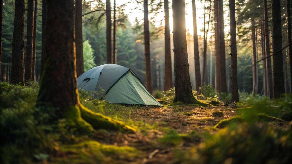 Peaceful quiet forest campsite