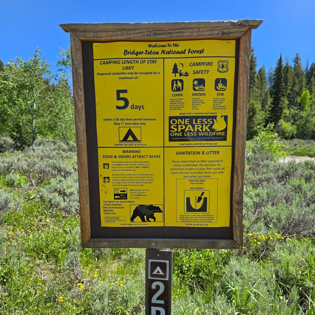 Camping regulations sign outdoors