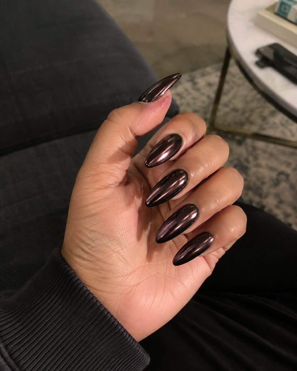 Bold metallic nail design inspiration