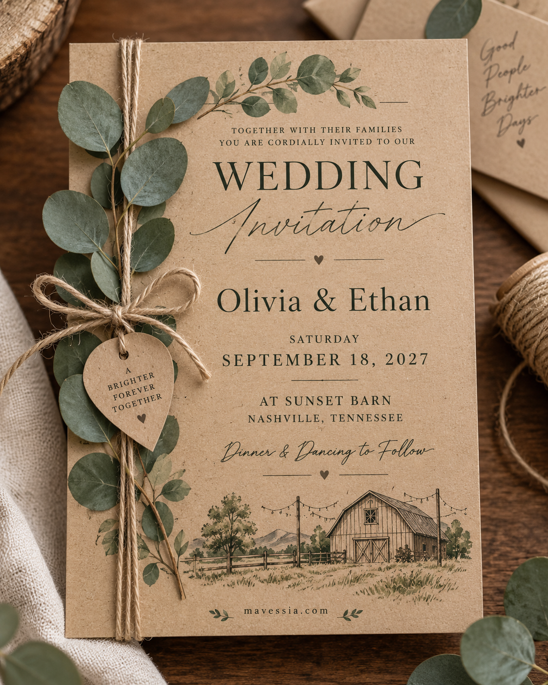 Romantic floral invitation design