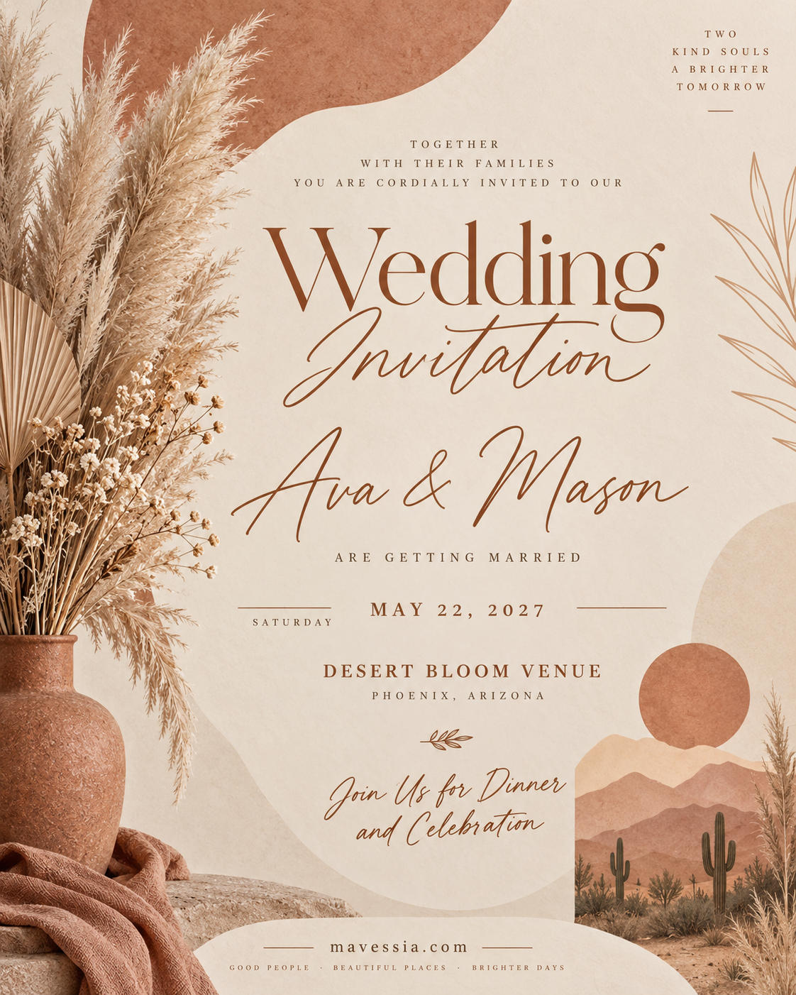 Rustic wedding invitation template