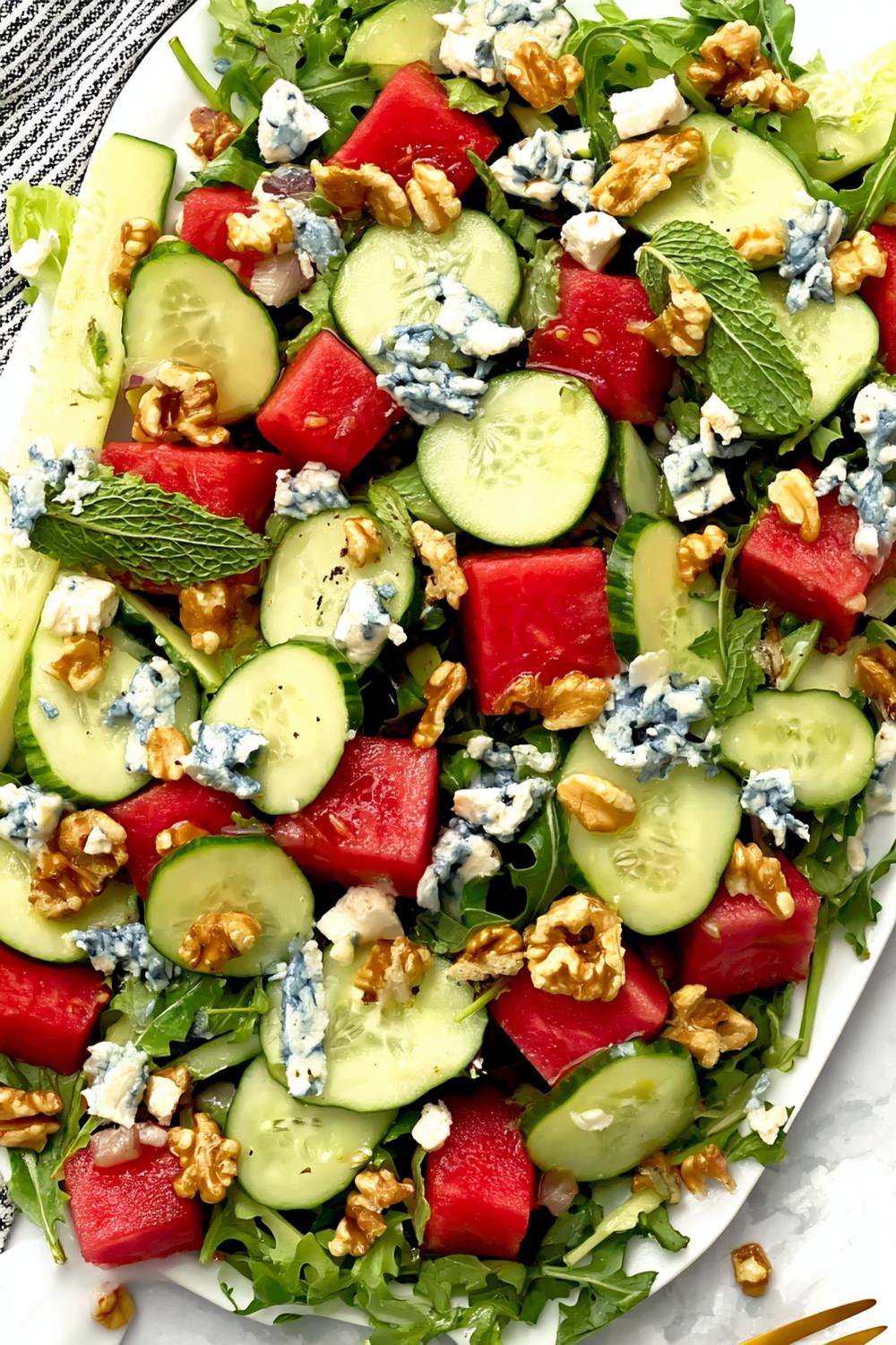 10. Watermelon, Cucumber, and Feta Summer Salad Recipes with Mint