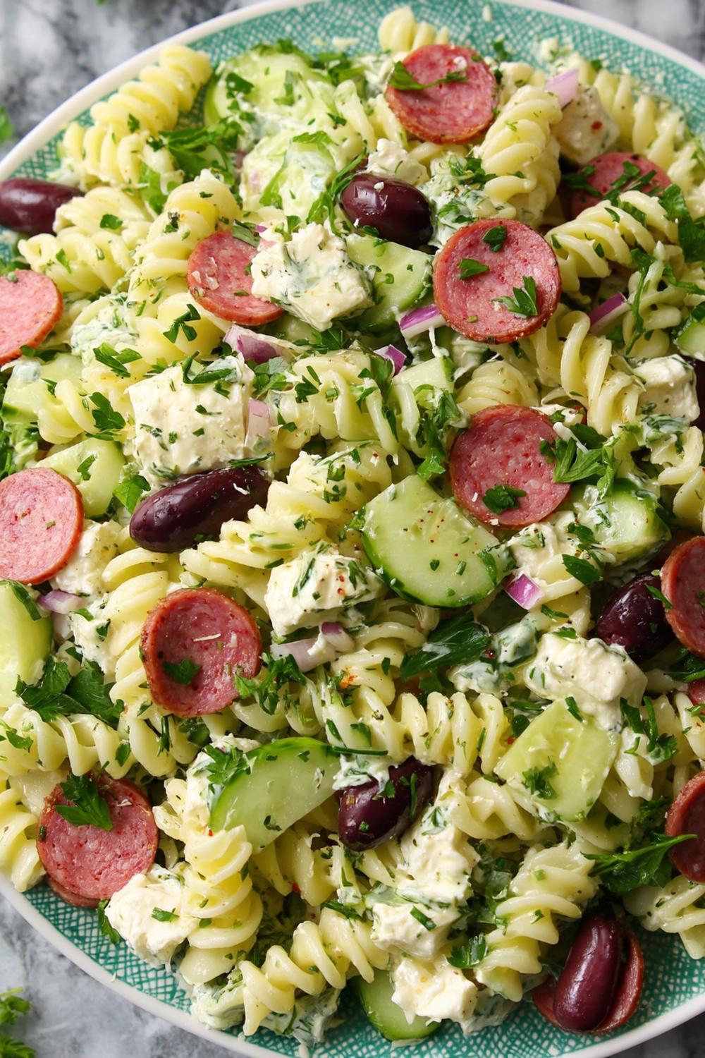 17. Italian Antipasto Cold Pasta Salad Recipes with Salami and Mozzarella