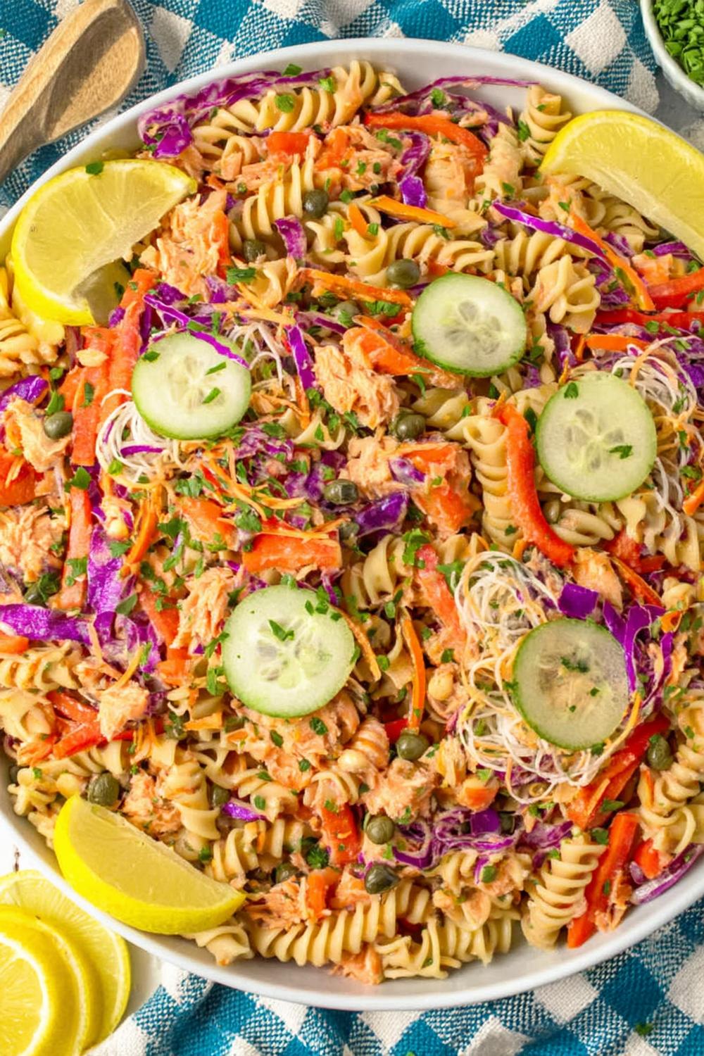 19. Tuna and Lemon Cold Pasta Salad Recipes with Capers