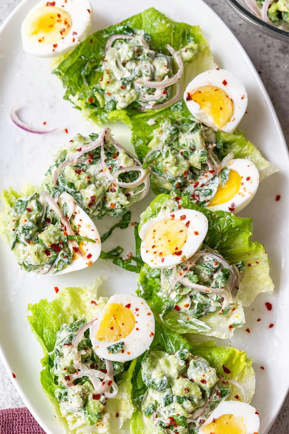 2. Avocado and Lime Egg Salad Recipe in Lettuce Cups