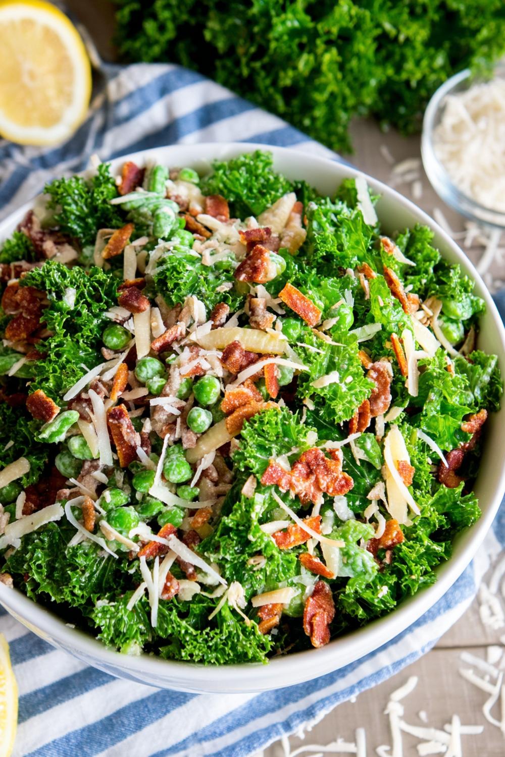 28. Lemon-Garlic Kale Salad Recipes with Parmesan Shards