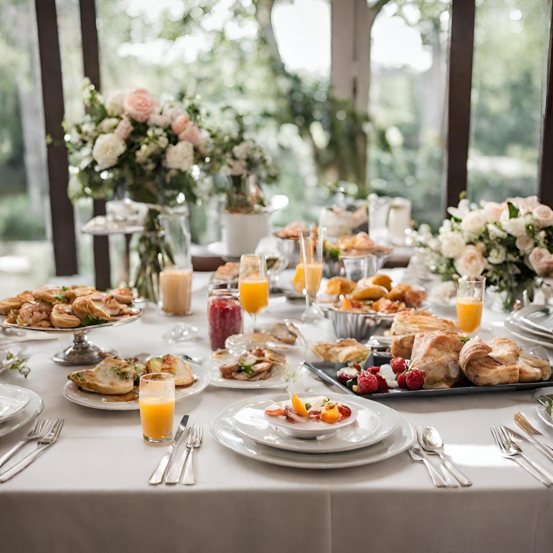 Brunch wedding reception table