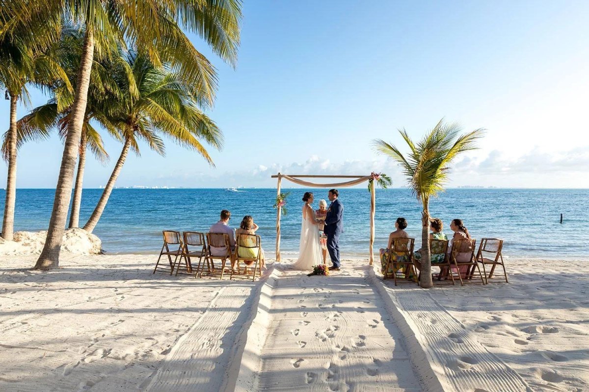 Destination micro wedding beach view