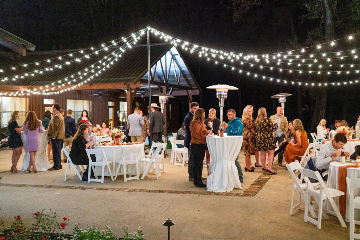 Evening cocktail wedding lights