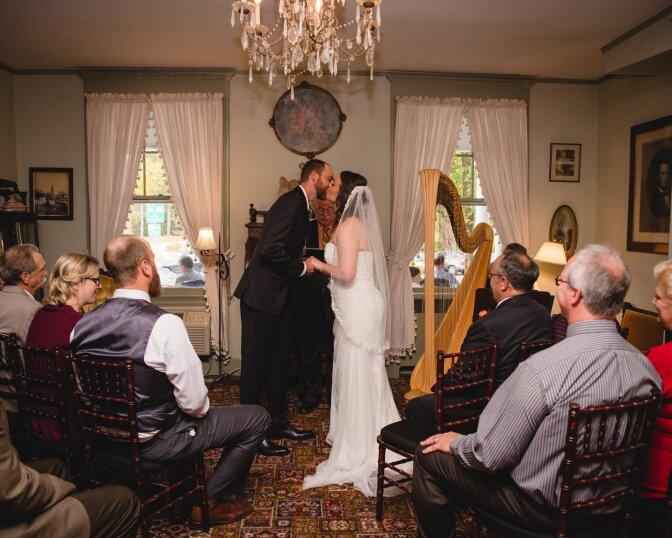 Intimate family wedding gathering