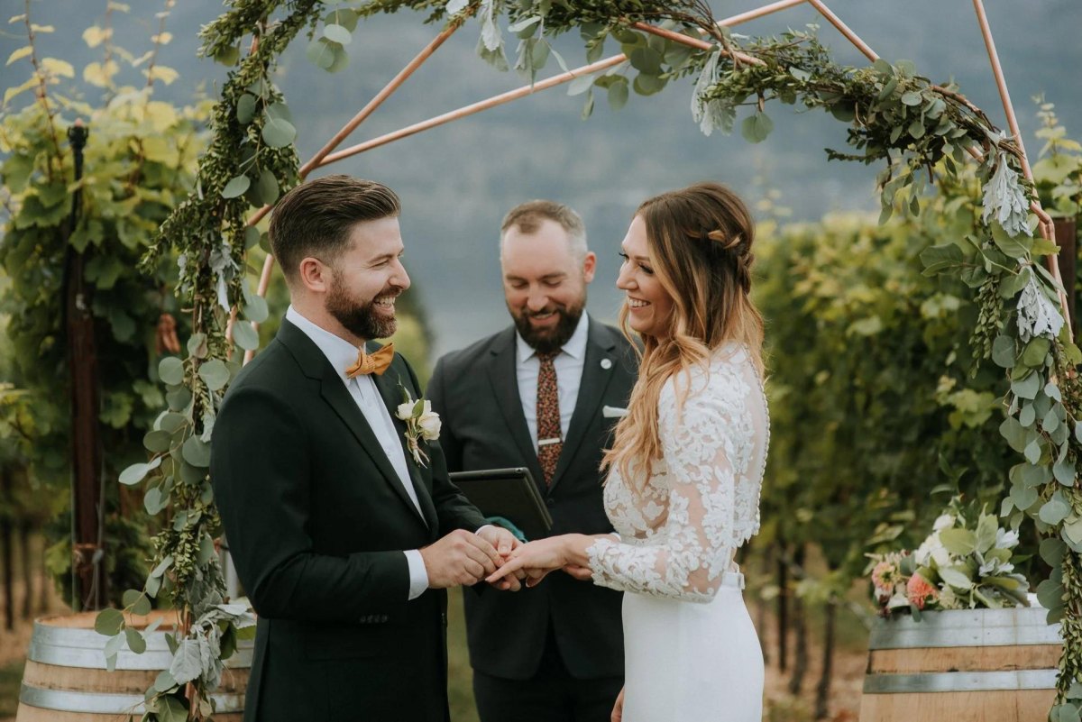 Winery wedding vineyard ceremony