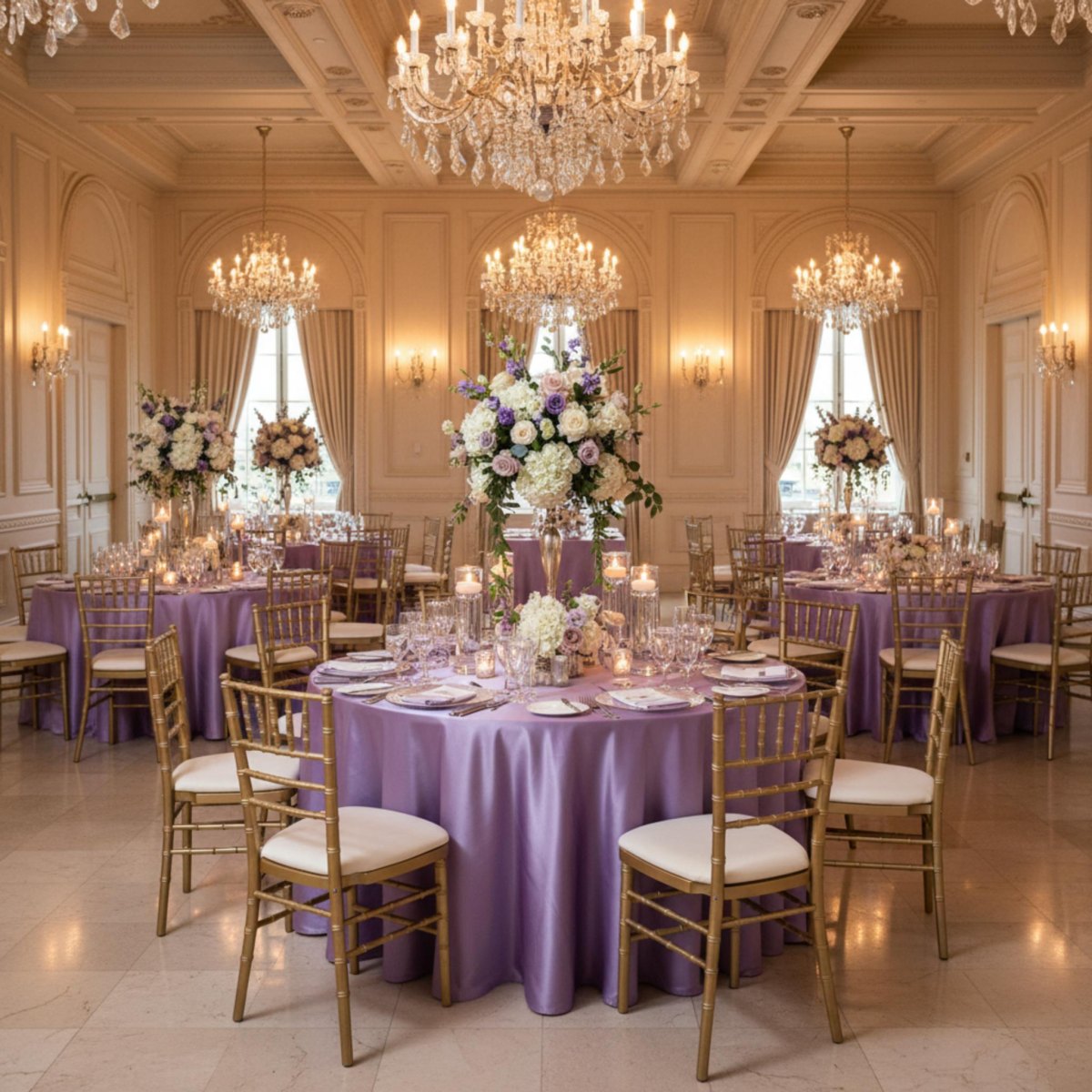 Lavender pearl fairytale wedding decor