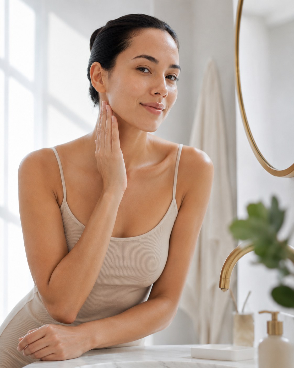 Glowing, hydrated skin as the visible result of a consistent vitamin C serum routine