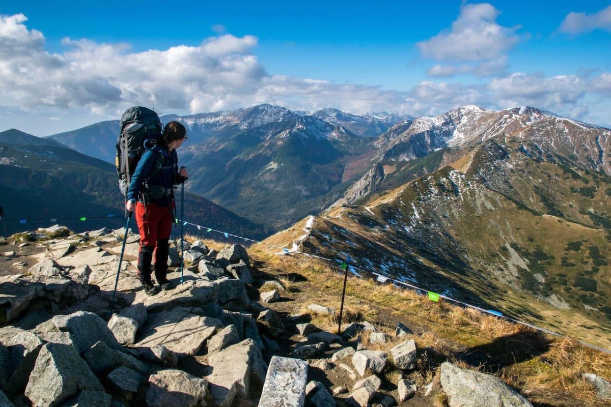 High Tatras autumn mountain path