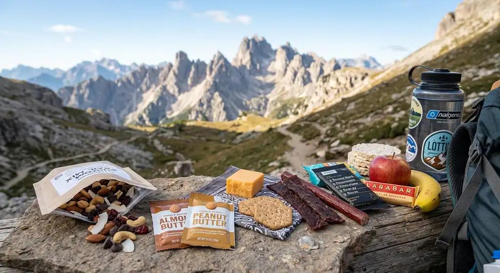 Trail snacks packed for hiking