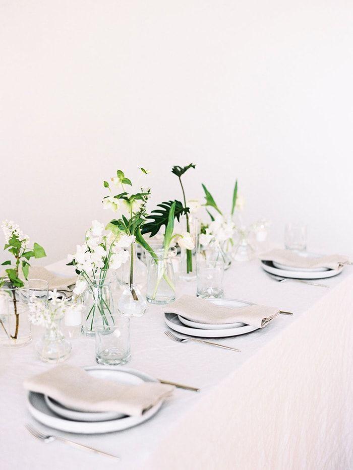 Understated white wedding flowers