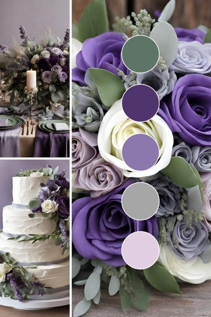 Violet greenery wedding arch