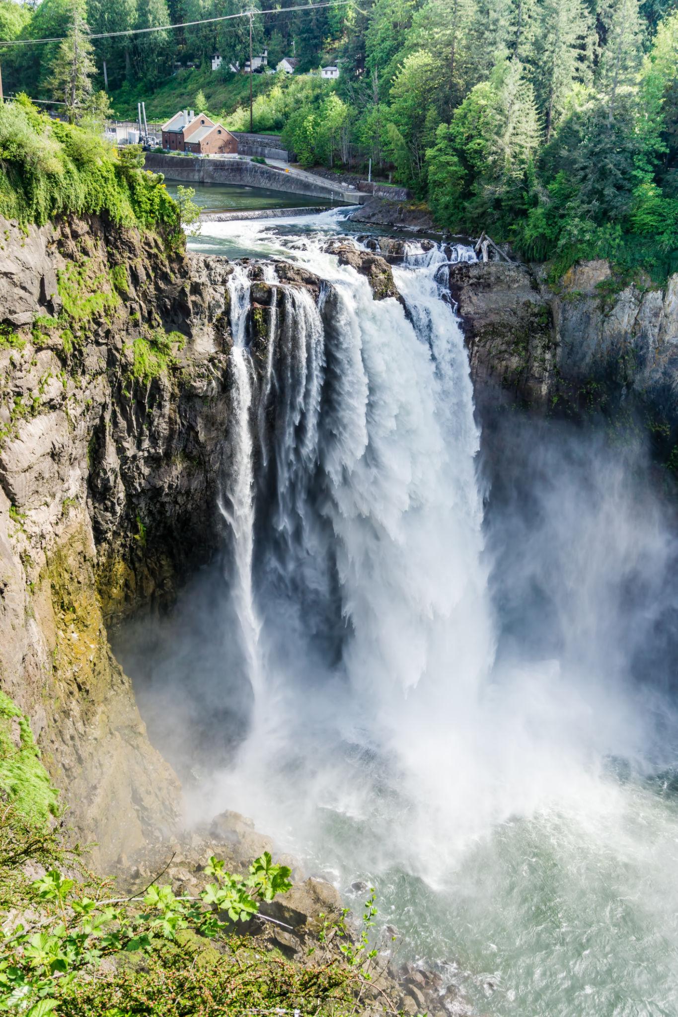 Wallace Falls flowing through Washington forest