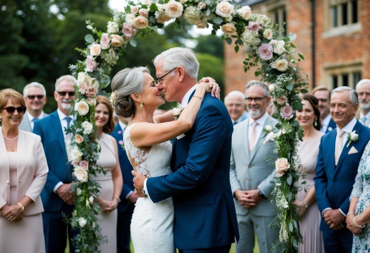 Mature couple celebrating wedding